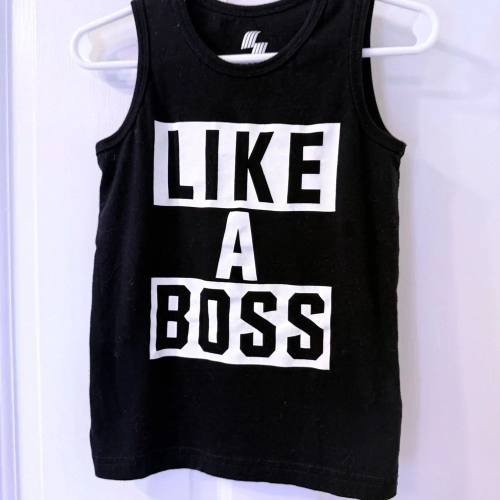 The Children's Place Black and White Tank Top Like A Boss